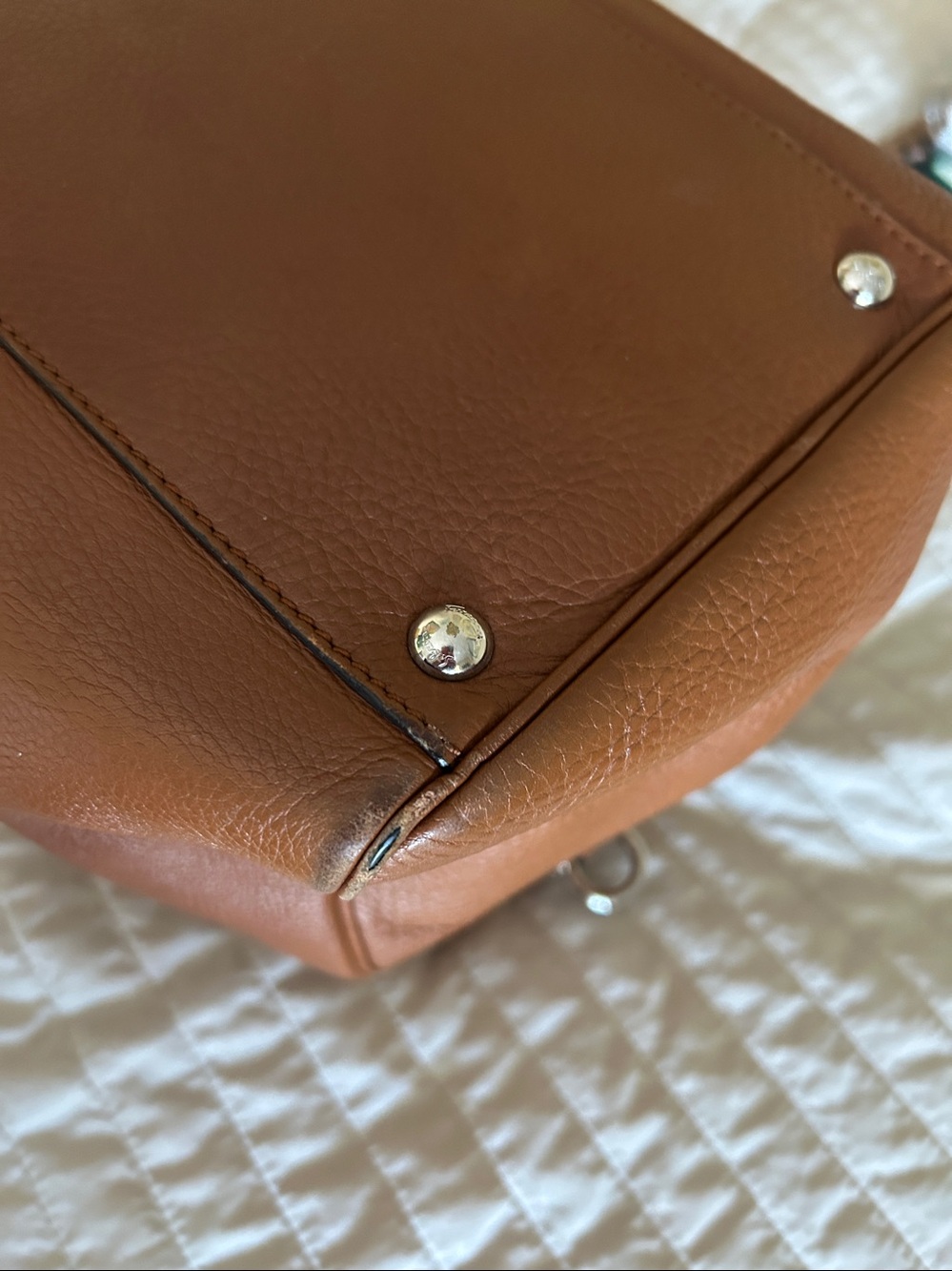 Ferragamo Caramel Pebbled Leather Bag - Picture 8 of 10